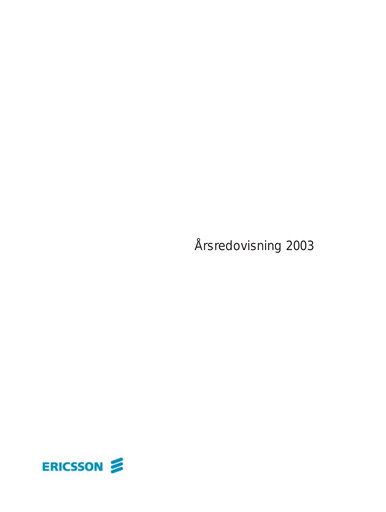 Thumbnail Ericsson Annual Report 2003