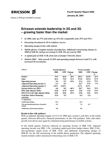 Thumbnail Ericsson Financial Statement 2000