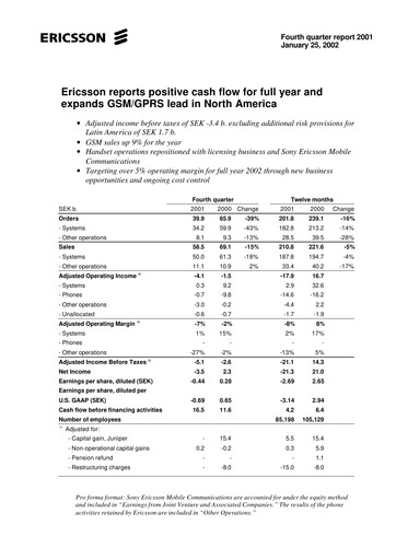 Thumbnail Ericsson Financial Statement 2001