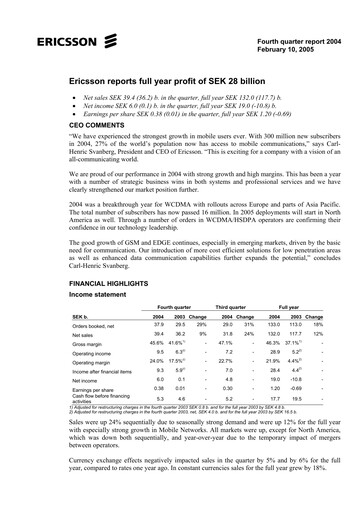 Thumbnail Ericsson Financial Statement 2004