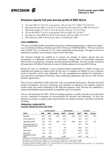 Thumbnail Ericsson Financial Statement 2006