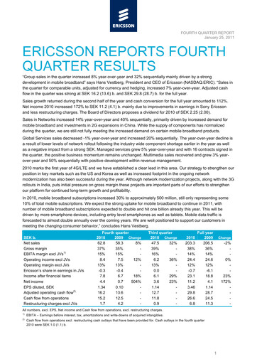 Thumbnail Ericsson Financial Statement 2010