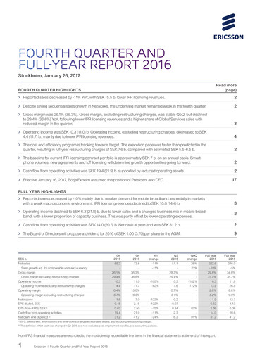 Thumbnail Ericsson Financial Statement 2016