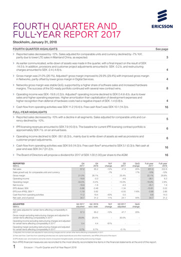 Thumbnail Ericsson Financial Statement 2017