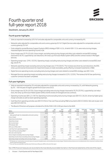 Thumbnail Ericsson Financial Statement 2018