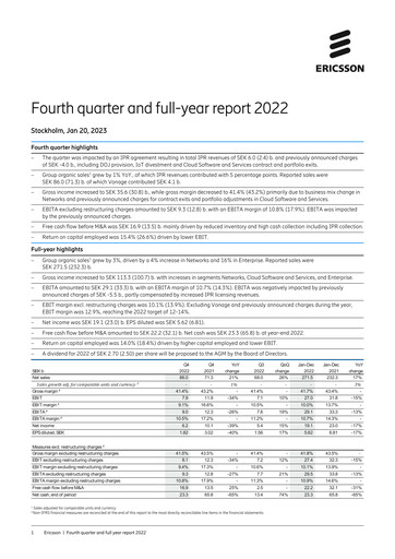 Thumbnail Ericsson Financial Statement 2022