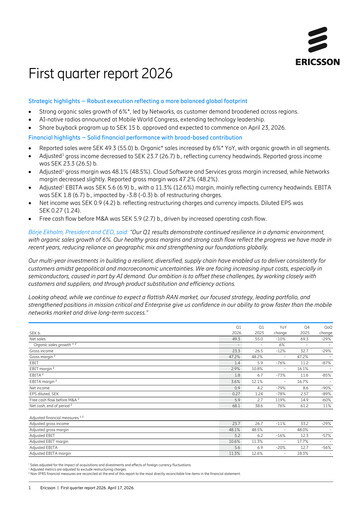 Thumbnail Ericsson Quarterly Report 2026-q1