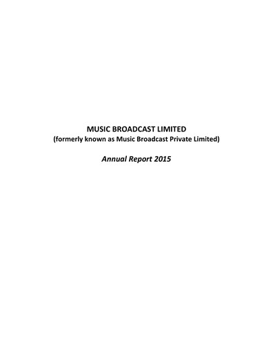Thumbnail Radio City Annual Report 2014-2015