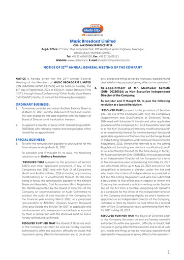 Miniature Radio City Rapport annuel 2020-2021