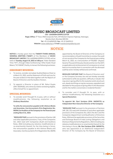 Miniature Radio City Rapport annuel 2021-2022