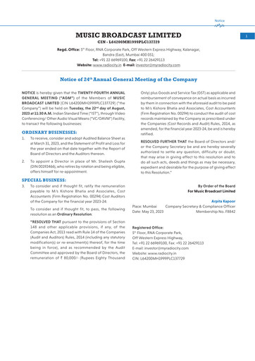 Miniature Radio City Rapport annuel 2022-2023