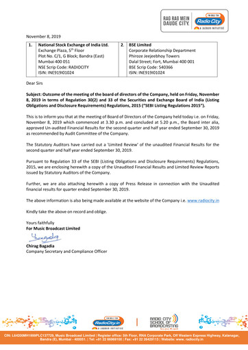 Thumbnail Radio City Quarterly Report 2019-q2