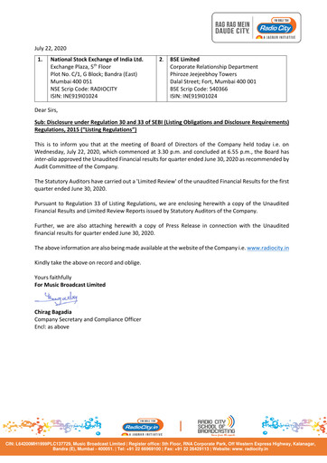 Miniature Radio City Rapport trimestriel 2020-q2