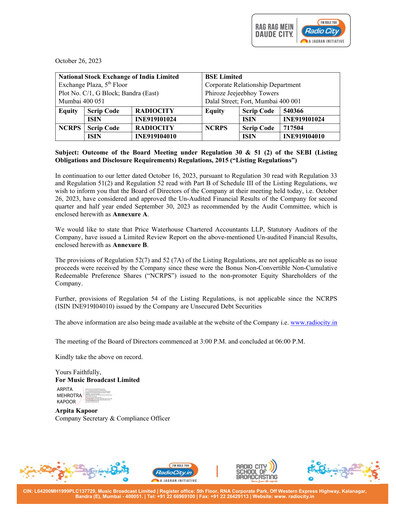Miniature Radio City Rapport trimestriel 2023-q3