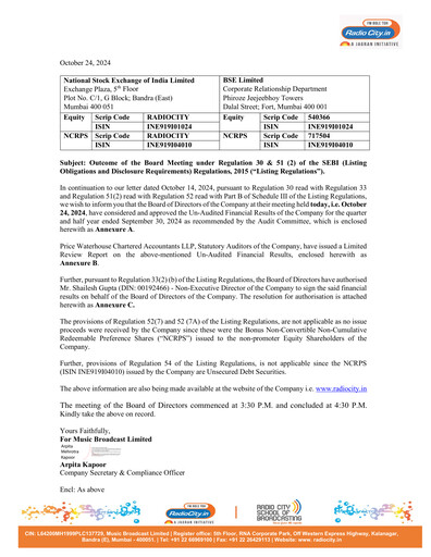 Miniature Radio City Rapport trimestriel 2024-q3