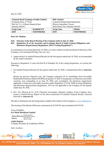 Thumbnail Radio City Quarterly Report 2026-q1