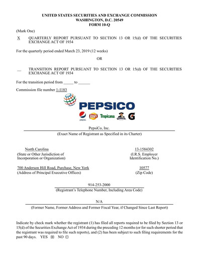 Thumbnail Pepsico Quarterly Report 2019-q1