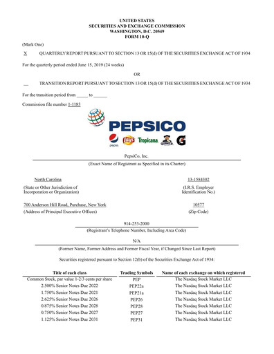 Thumbnail Pepsico Quarterly Report 2019-q2