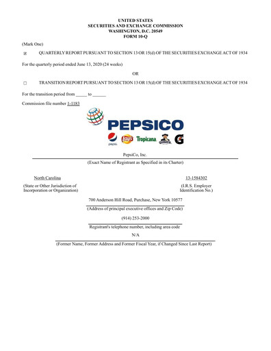Thumbnail Pepsico Quarterly Report 2020-q2
