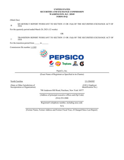 Thumbnail Pepsico Quarterly Report 2021-q1