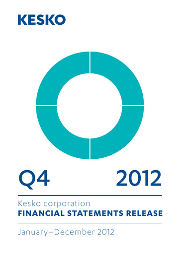 Thumbnail Kesko
 Financial Statement 2012