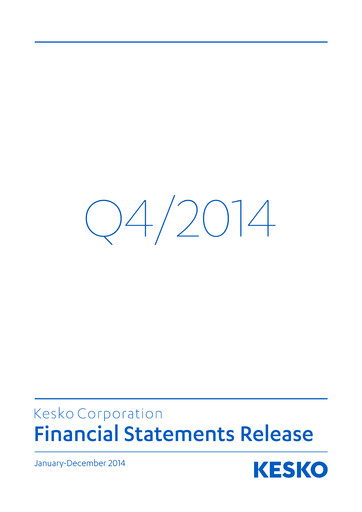Thumbnail Kesko
 Financial Statement 2014