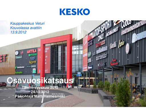 Miniature Kesko
 Rapport trimestriel 2012-q3
