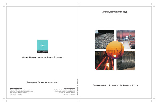 Thumbnail Godawari Power & Ispat Annual Report 2007-2008