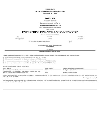 Thumbnail Enterprise Financial Services Corp ESG Report 2023