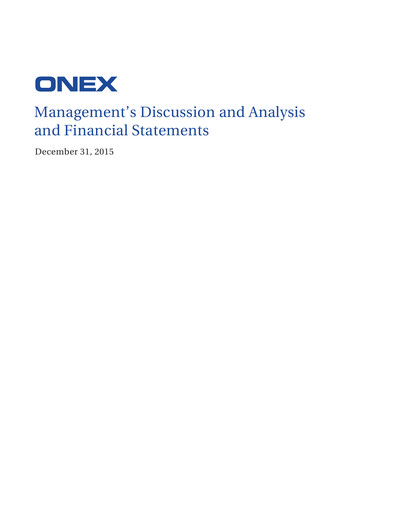 Thumbnail Onex Annual Report 2015