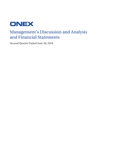 Thumbnail Onex Quarterly Report 2018-q2