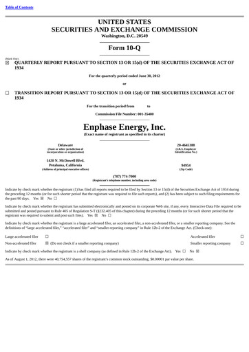 Vorschaubild Enphase Energy
 Quartalsbericht 2012-q2