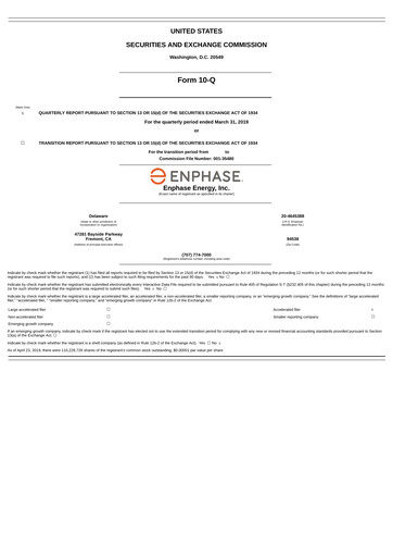 Vorschaubild Enphase Energy
 Quartalsbericht 2019-q1