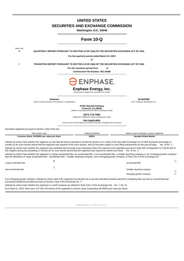 Vorschaubild Enphase Energy
 Quartalsbericht 2023-q1