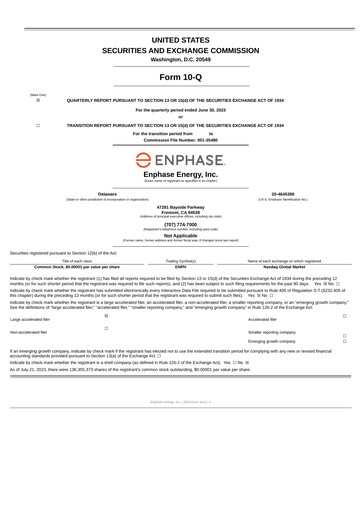 Vorschaubild Enphase Energy
 Quartalsbericht 2023-q2