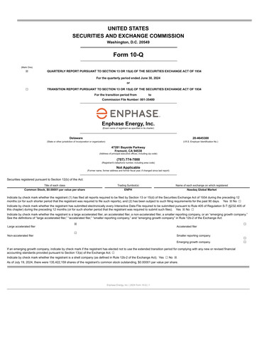 Vorschaubild Enphase Energy
 Quartalsbericht 2024-q2