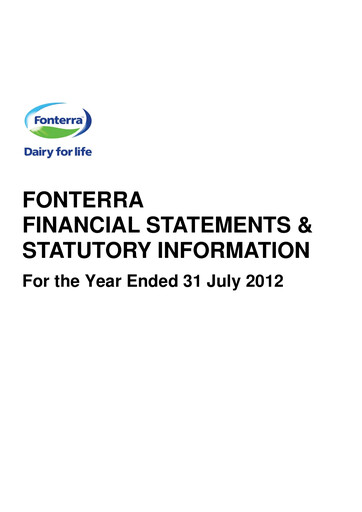 Miniature Fonterra Bilan financier 2012