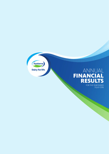 Miniature Fonterra Bilan financier 2016