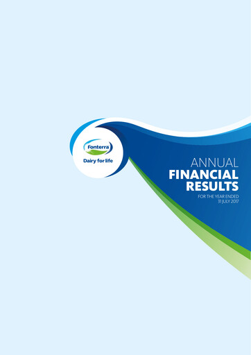 Miniature Fonterra Bilan financier 2017
