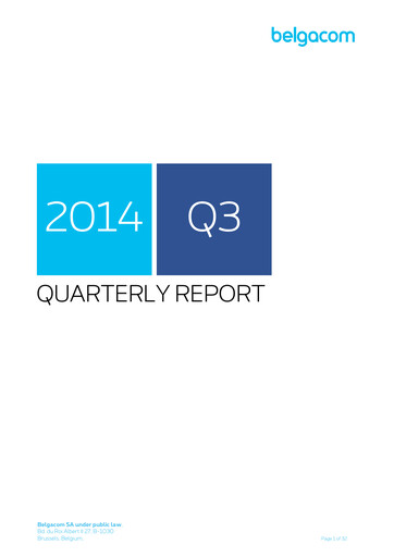 Thumbnail Proximus Quarterly Report 2014-q3