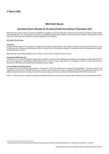 Thumbnail DNO ASA Half-year Report 2019-h2