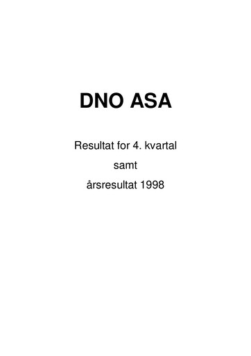 Thumbnail DNO ASA Quarterly Report 1998-q4