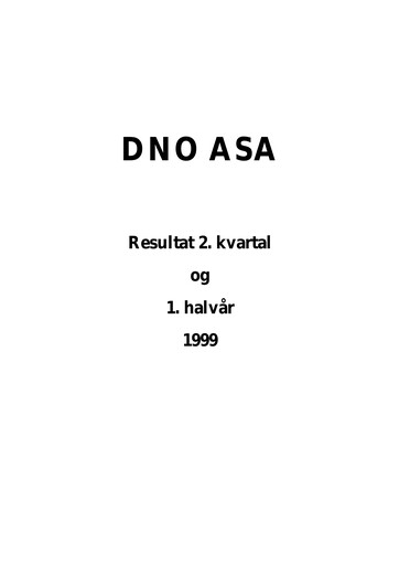 Thumbnail DNO ASA Quarterly Report 1999-q2