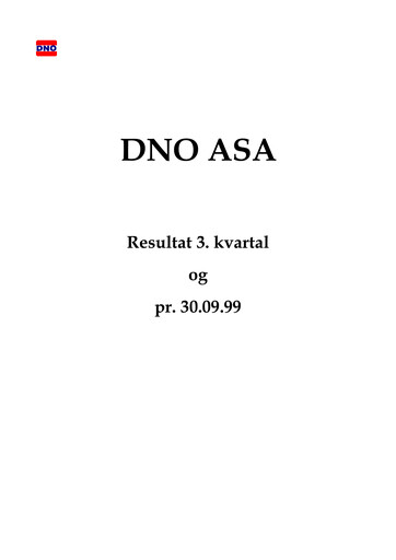 Thumbnail DNO ASA Quarterly Report 1999-q3