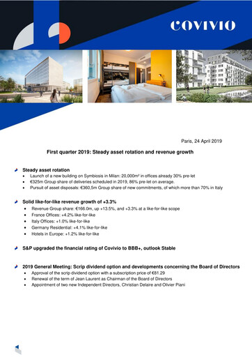 Thumbnail Covivio
 Quarterly Report 2019-q1