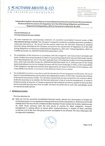 Thumbnail BLS International
 Quarterly Report 2018-q1