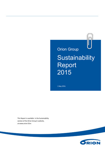 Thumbnail Orion Corporation Sustainability Report 2015
