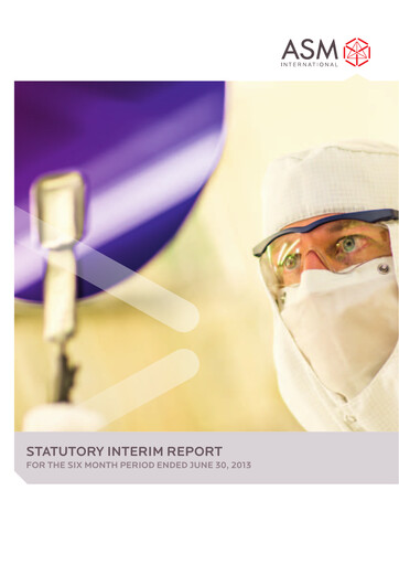 Thumbnail ASM International
 Half-year Report 2013-h1