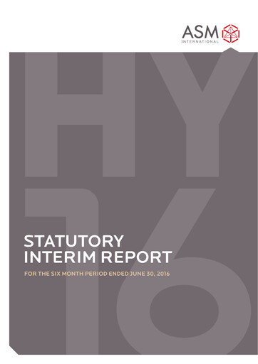 Thumbnail ASM International
 Half-year Report 2016-h1