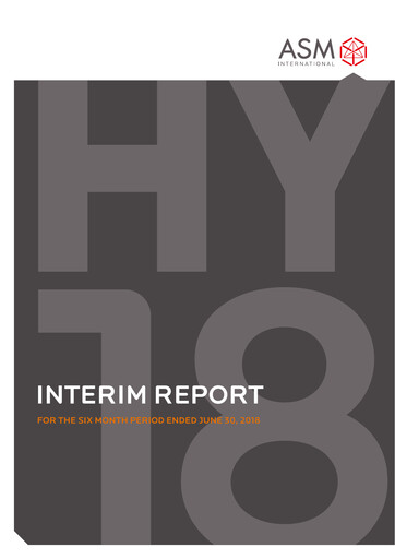 Thumbnail ASM International
 Half-year Report 2018-h1
